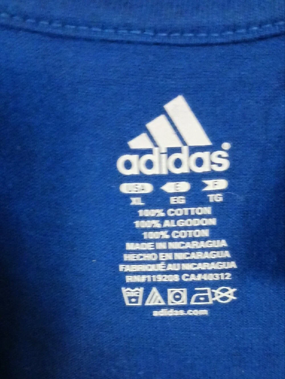 adidas Blue New York #2 Short Sleeve Jersey Tee with Orange Accents
